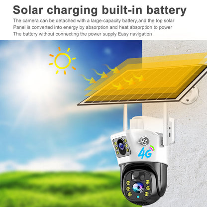 V380PRO  4G Solar Camera 4MP Dual Lens Home Security  Camera With Solar Panel